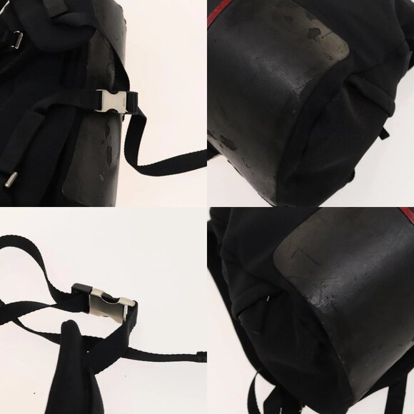 PRADA Sports Backpack Cotton Black Silver Auth bs26584 - Picture 12 of 14